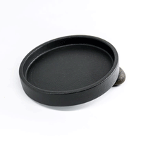 ถาดรูปวงกลมสีดำเนื้อทราย