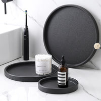 ถาดรูปวงกลมสีดำเนื้อทราย