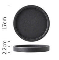 ถาดรูปวงกลมสีดำเนื้อทราย