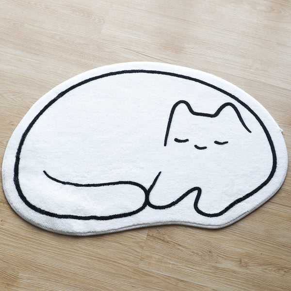 พรมรูปแมวสีขาว