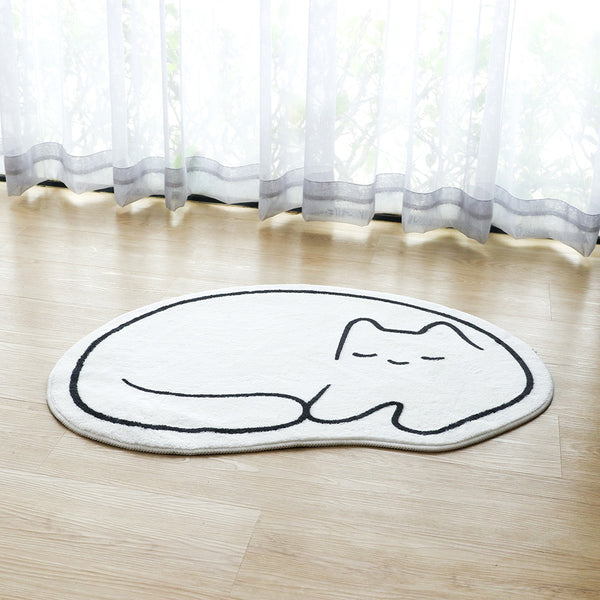 พรมรูปแมวสีขาว