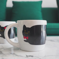 แก้วมัคลายแมวดำ pretty&smart cat