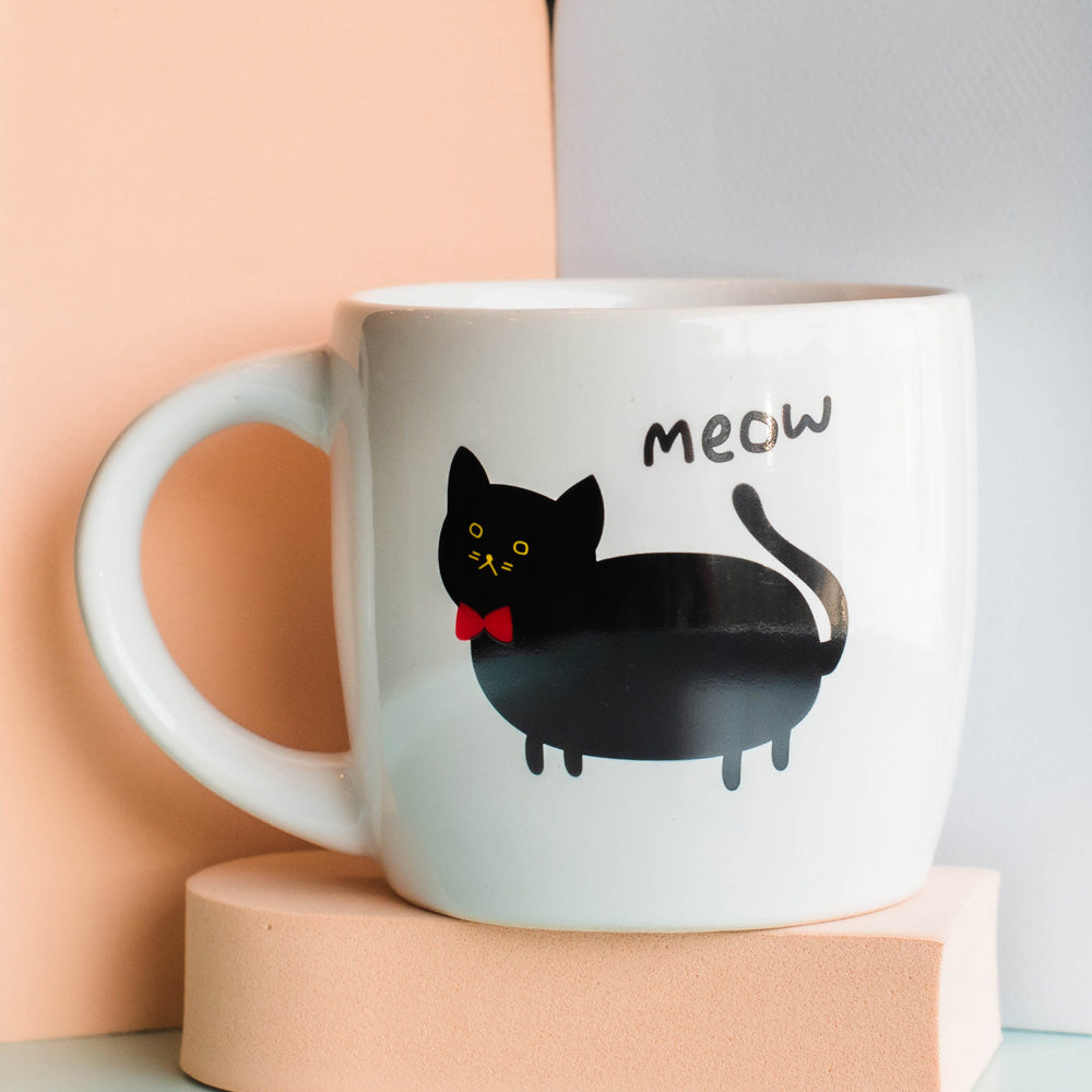 แก้วมัคลายแมวดำ meow cat