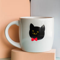 แก้วมัคลายแมวดำ cat face